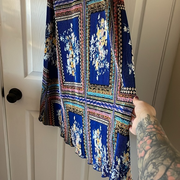 AUW plisse sundress flowy summer spring - Picture 4 of 8